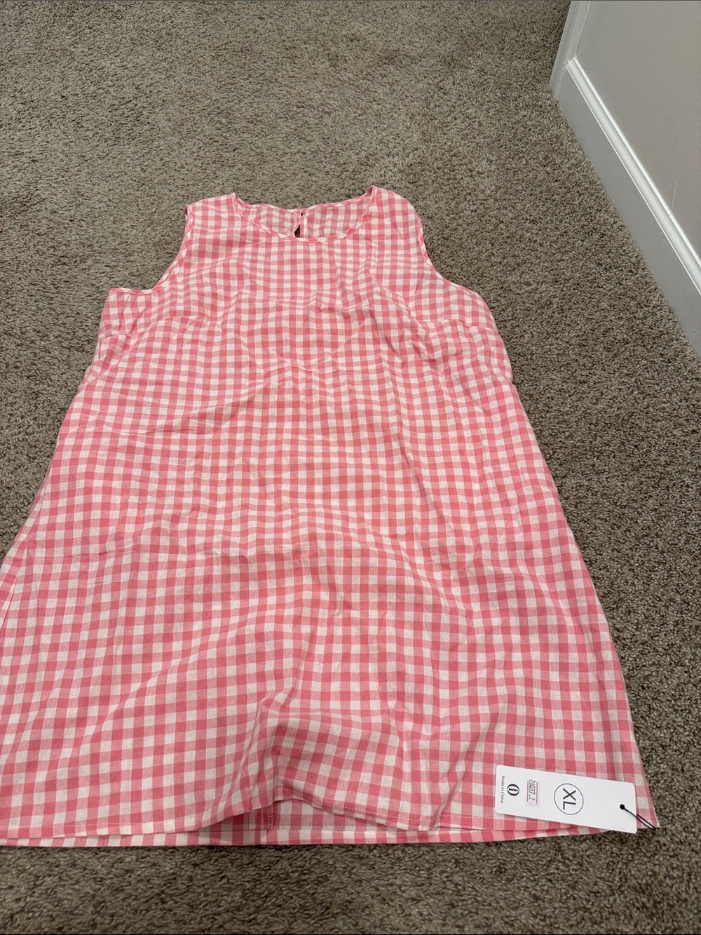 Pink Gingham Mini Dress